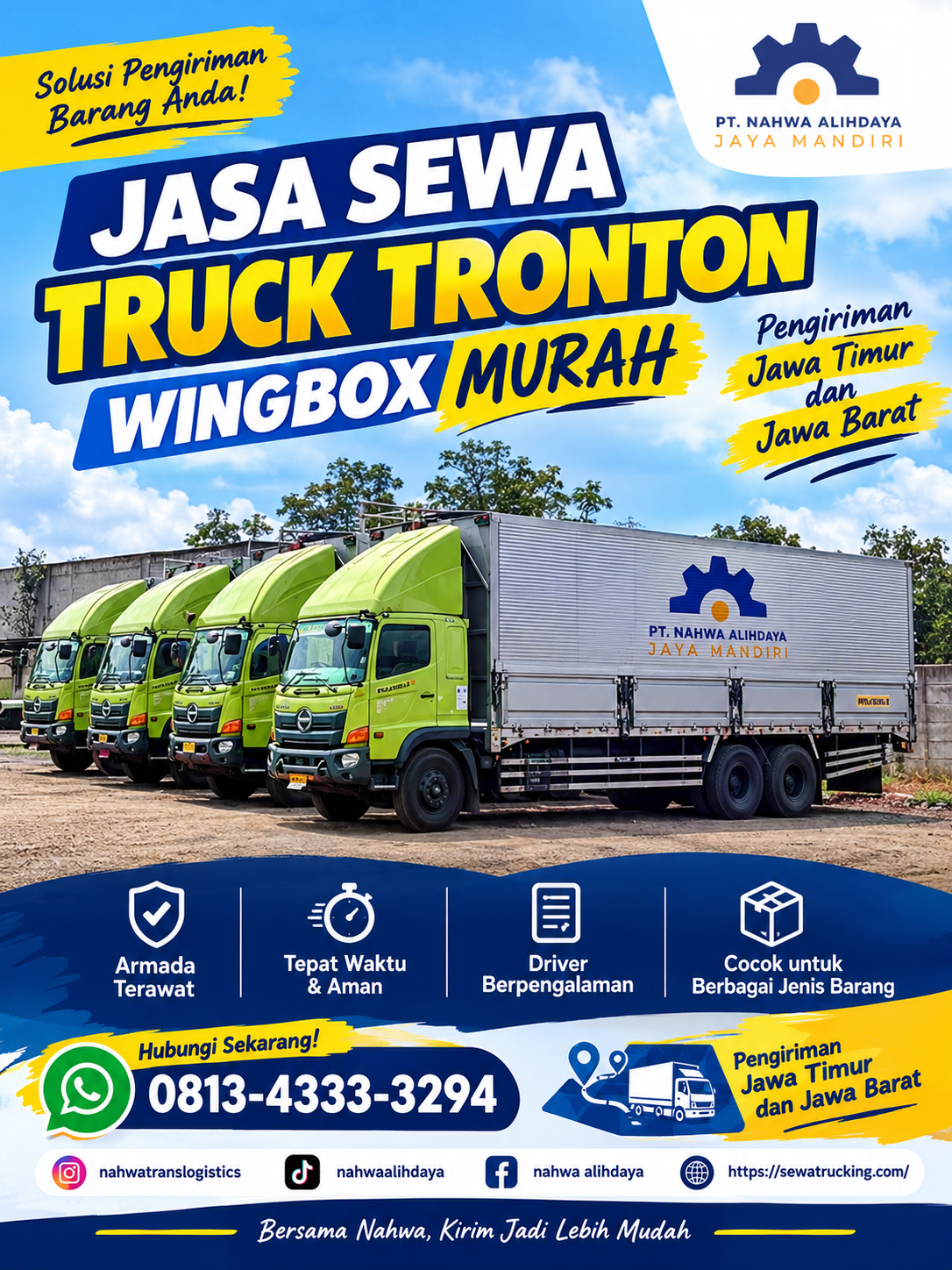 Truck wingbox Sidoarjo pengiriman Dadap Tangerang