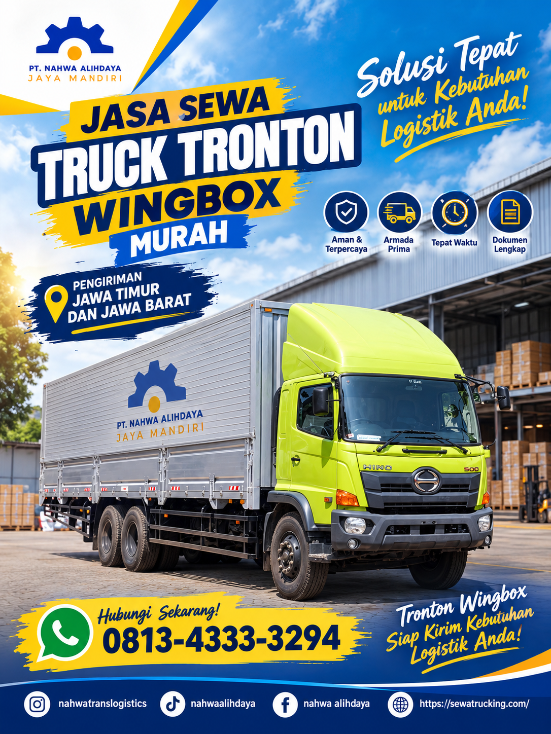 Sewa truck wingbox Pasuruan Bandung