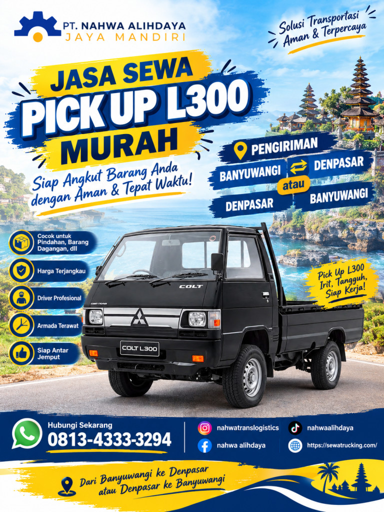 Jasa sewa pick up L300 pengiriman Tegaldlimo Banyuwangi ke Denpasar Barat