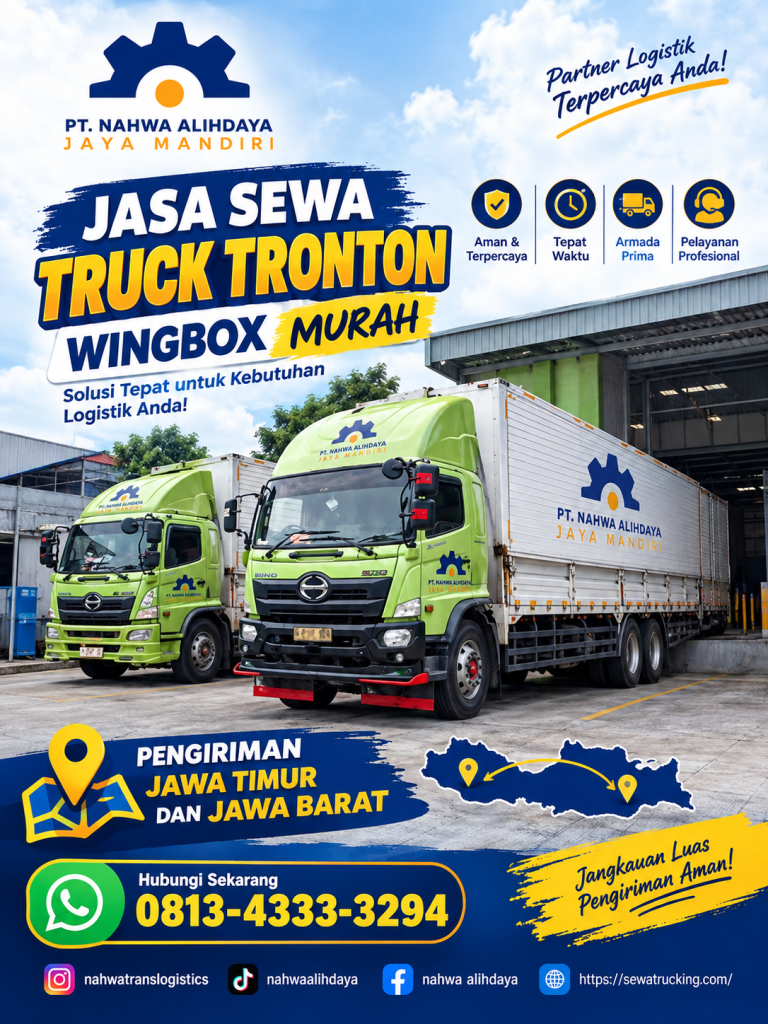 Sewa truck tronton wingbox pengiriman Pasuruan Bekasi