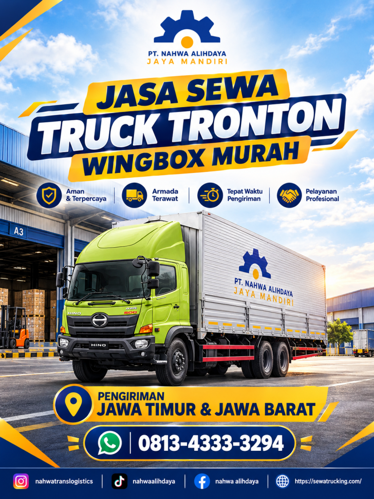 Truck tronton wingbox untuk pengiriman Mojokerto ke Cikarang